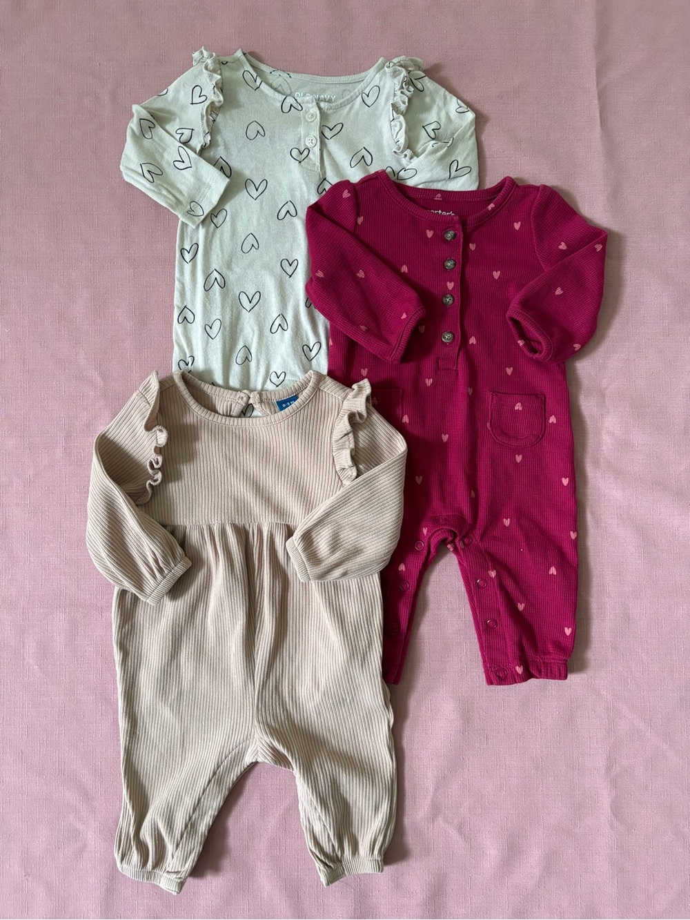 🌸 Baby Girl Bundle Fall/Winter One-Piece Trio